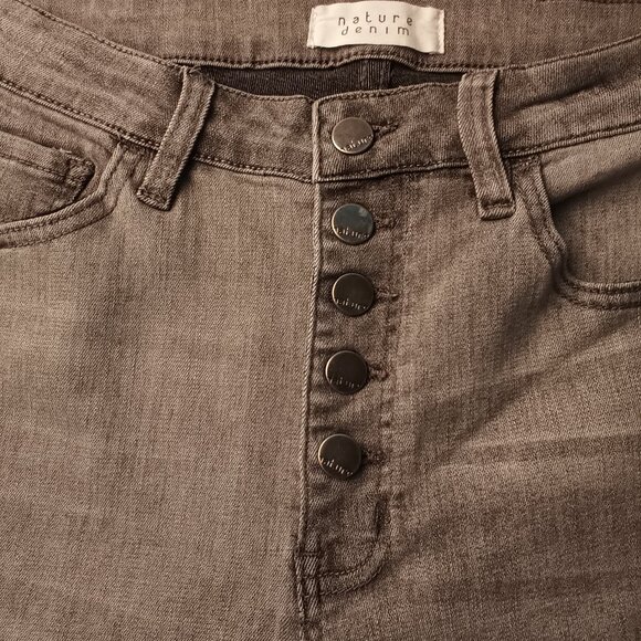 Nature Denim Buttonfly Jeans Size 29/8 High Rise Skinny Leg Grey Color - Picture 4 of 10